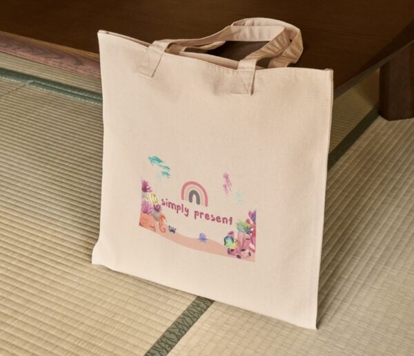 Simply Present Tote Bag | Reusable Canvas Cotton Bag – Foldable, Washable - Image 4